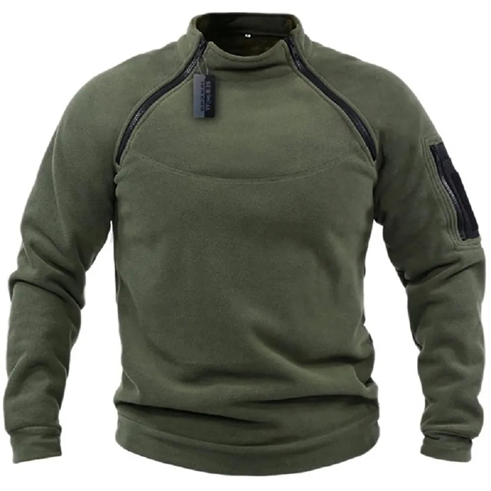 Maglione uomo Danilo con collo alto e zip parziale, stile casual pratico e versatile