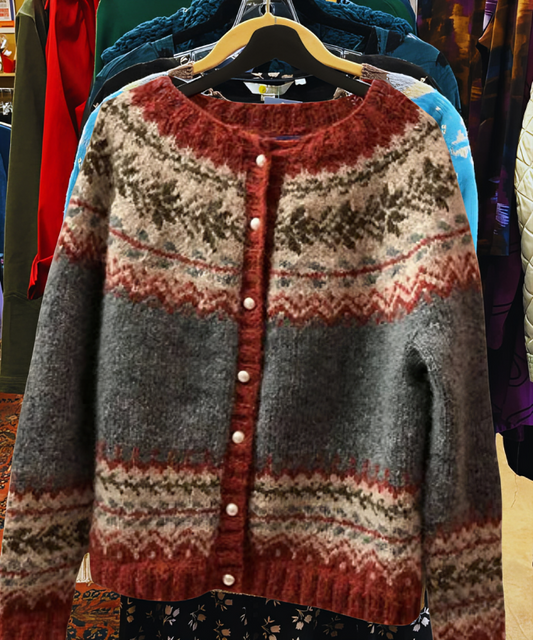 Maglione donna Agnolina a bottoni con maglia testurizzata, look elegante e versatile