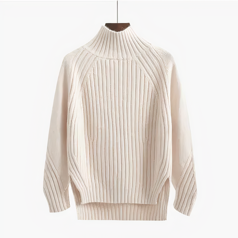 Maglione donna Delfina in filato morbido con collo alto
