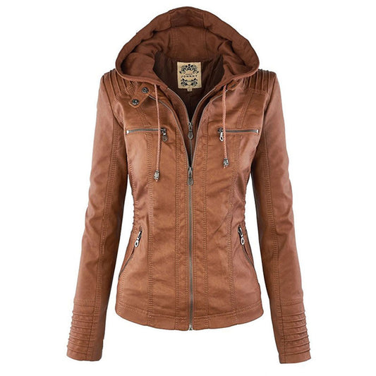 Giacca in pelle da donna elegante e funzionale