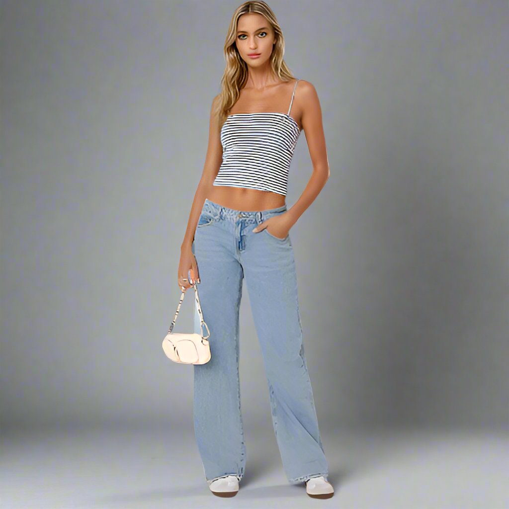 Jeans donna Ginevra a vita bassa blu classico