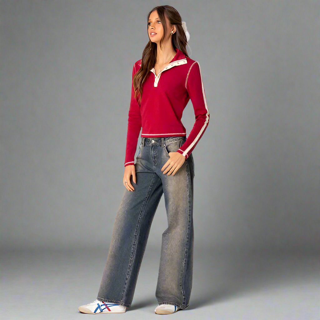 Jeans donna Ginevra a vita bassa blu classico