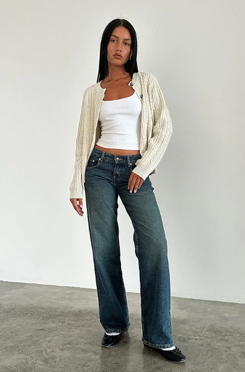 Jeans donna Ginevra a vita bassa blu classico