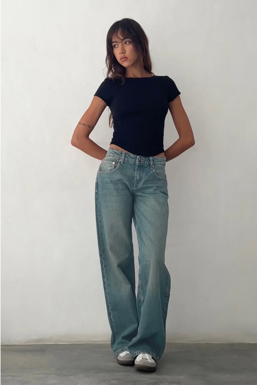 Jeans donna Ginevra a vita bassa blu classico
