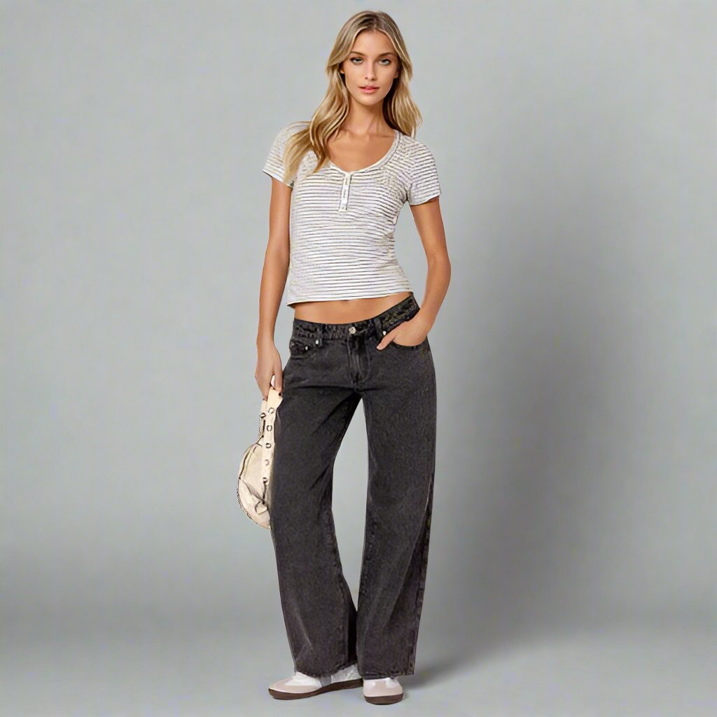 Jeans donna Ginevra a vita bassa blu classico
