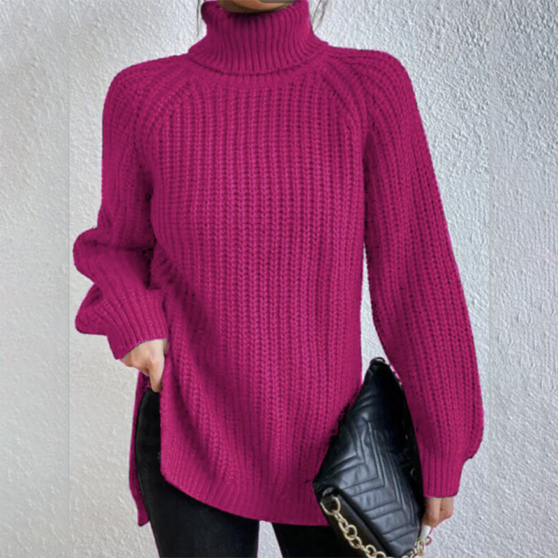 Maglione donna Rosella a collo alto testurizzato, elegante e versatile