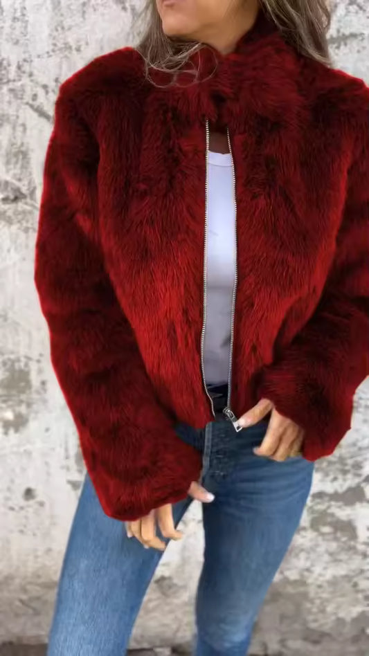Caia | Giacca donna in ecopelle con collo alto