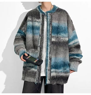 Maglione uomo Enzino in stile patchwork con girocollo classico e design a contrasto, look originale e versatile