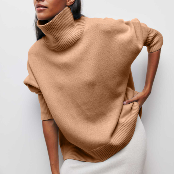 Maglia da donna a collo alto calda e versatile
