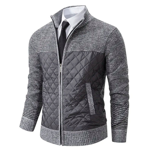 Riccardo Men’s Knit Pullover in soft knit fabric, front zipper, and side pockets