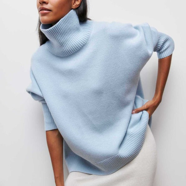 Maglia da donna a collo alto calda e versatile