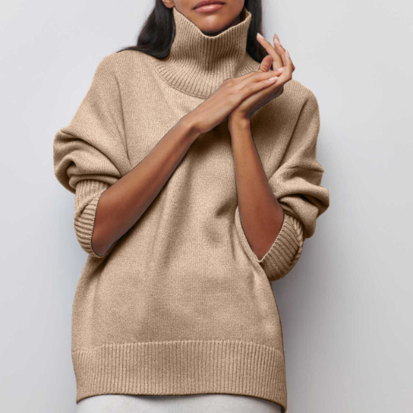Maglia da donna a collo alto calda e versatile