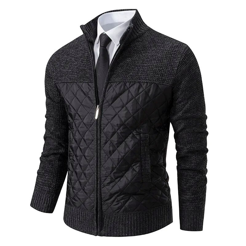 Riccardo Men’s Knit Pullover in soft knit fabric, front zipper, and side pockets