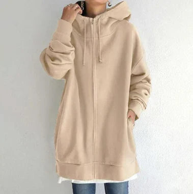Kiara | Felpa lunga donna con zip