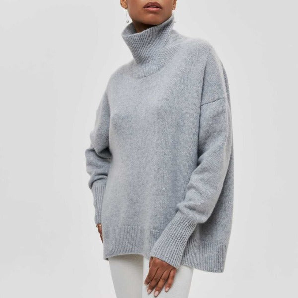 Maglia da donna a collo alto calda e versatile