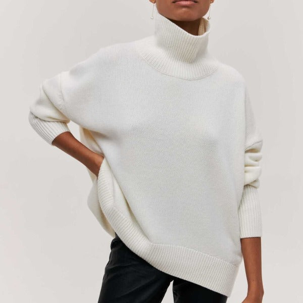 Maglia da donna a collo alto calda e versatile