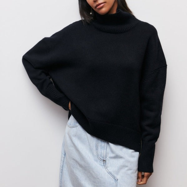 Maglia da donna a collo alto calda e versatile