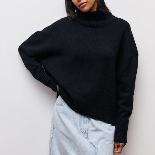 Maglia da donna a collo alto calda e versatile