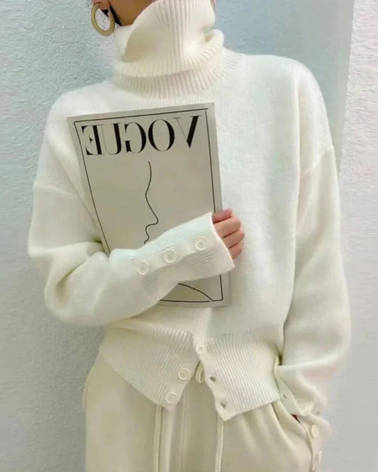 Maglione dolcevita donna Alessina in maglia morbida e calda, collo alto avvolgente e design elegante