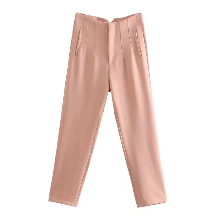 Pantaloni a vita alta con taglio moderno ed elegante