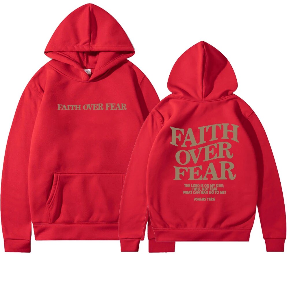 Felpa donna Vittoria con scritta “FAITH OVER FEAR”, collo tondo e design minimal, perfetta per outfit quotidiani e look ispirati