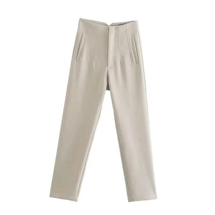 Pantaloni a vita alta con taglio moderno ed elegante