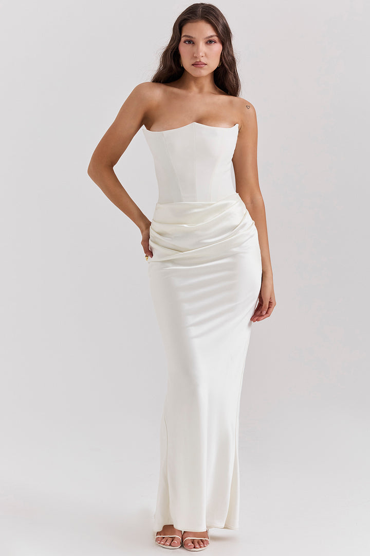 Abito lungo elegante Shayla senza maniche in stile corsetto