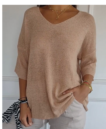 Maglione donna Mel a scollo a V, elegante e versatile