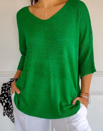 Maglione donna Mel a scollo a V, elegante e versatile