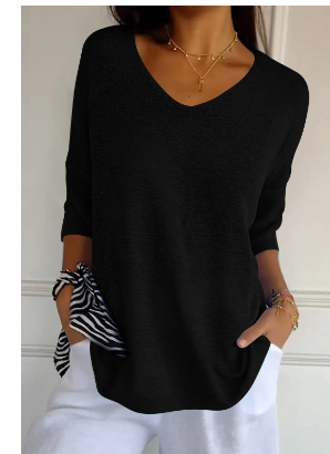 Maglione donna Mel a scollo a V, elegante e versatile