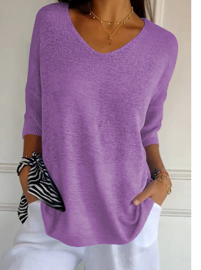 Maglione donna Mel a scollo a V, elegante e versatile