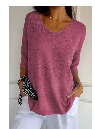 Maglione donna Mel a scollo a V, elegante e versatile