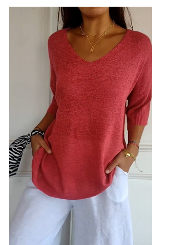 Maglione donna Mel a scollo a V, elegante e versatile