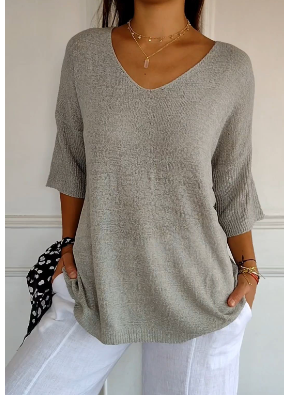Maglione donna Mel a scollo a V, elegante e versatile