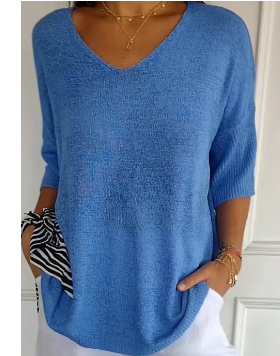 Maglione donna Mel a scollo a V, elegante e versatile
