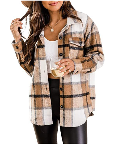 Camicia Fiorella a quadri da donna con maniche lunghe