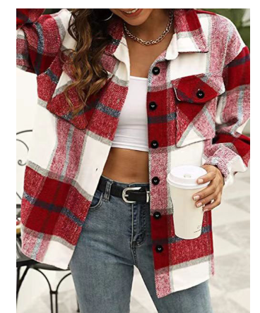 Camicia Fiorella a quadri da donna con maniche lunghe