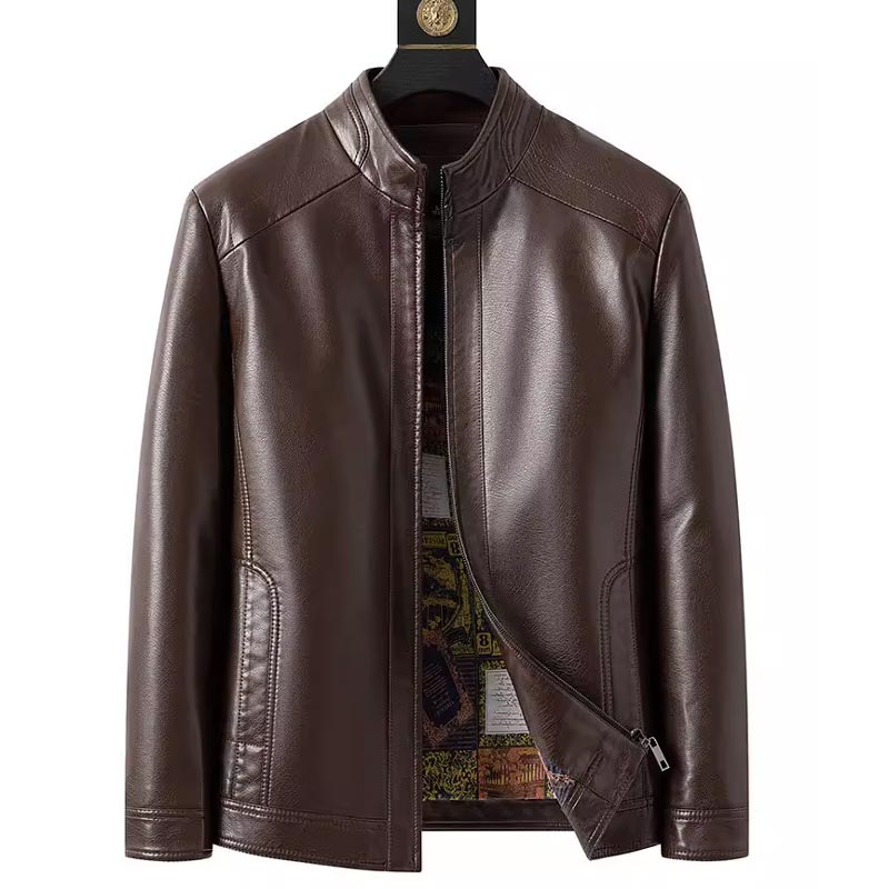 Giacca uomo Edoardo in ecopelle con colletto classico e linee pulite, perfetta per look casual ed eleganti