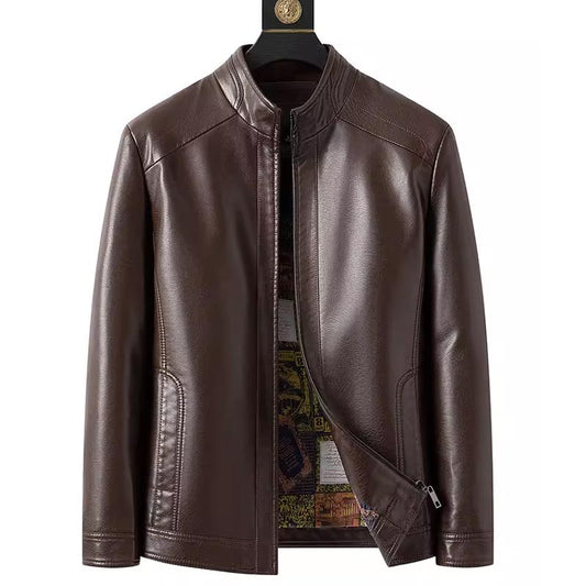 Giacca uomo Edoardo in ecopelle con colletto classico e linee pulite, perfetta per look casual ed eleganti