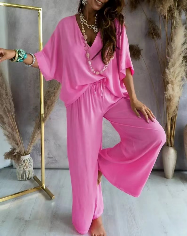 Completo donna Diana casual a taglio largo, maglia ampia e pantaloni fluidi per outfit