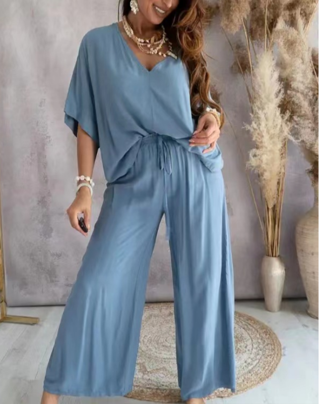 Completo donna Diana casual a taglio largo, maglia ampia e pantaloni fluidi per outfit