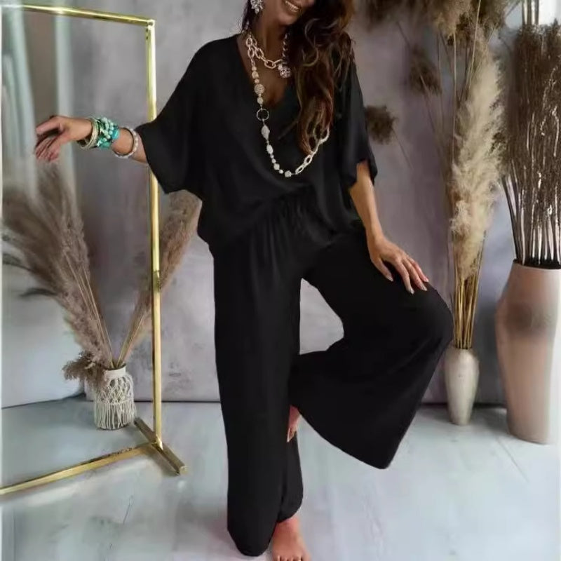 Completo donna Diana casual a taglio largo, maglia ampia e pantaloni fluidi per outfit