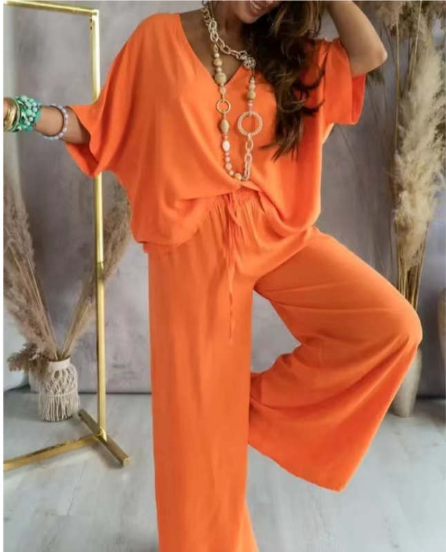 Completo donna Diana casual a taglio largo, maglia ampia e pantaloni fluidi per outfit