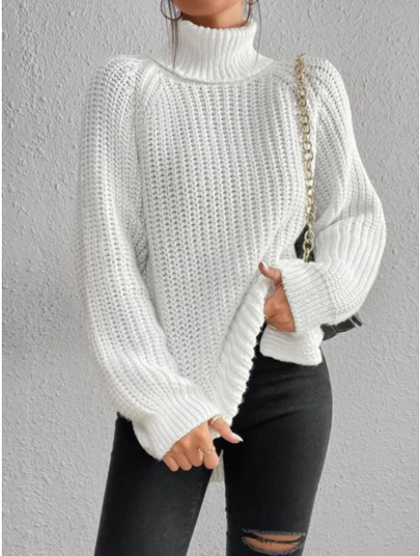 Maglione donna Rosella a collo alto testurizzato, elegante e versatile