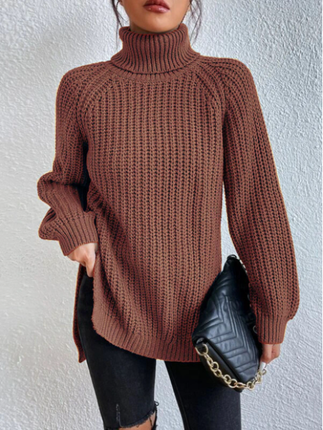 Maglione donna Rosella a collo alto testurizzato, elegante e versatile
