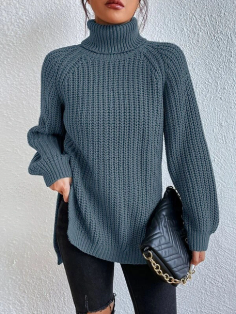 Maglione donna Rosella a collo alto testurizzato, elegante e versatile