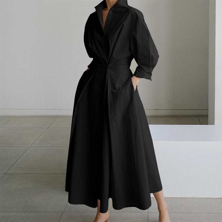 Abito camicia donna Tiara in cotone con colletto a revers elegante