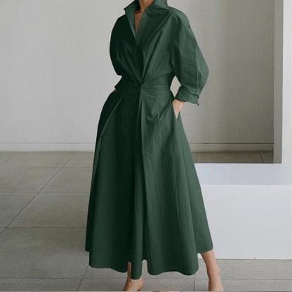 Abito camicia donna Tiara in cotone con colletto a revers elegante