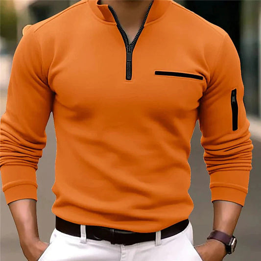 Polo da uomo con colletto con zip Matteo in vestibilità elegante