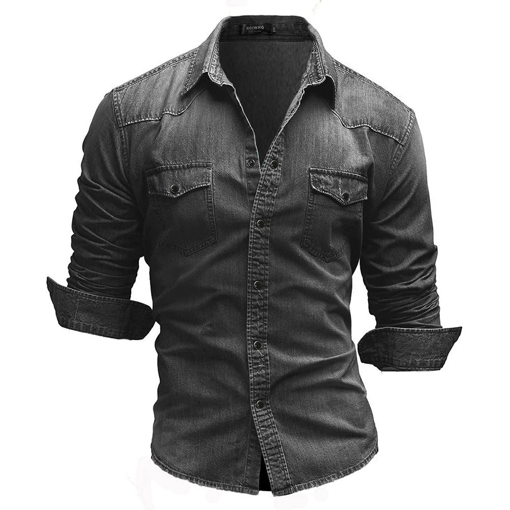 Camicia in denim uomo Alessandro con tasche sul petto